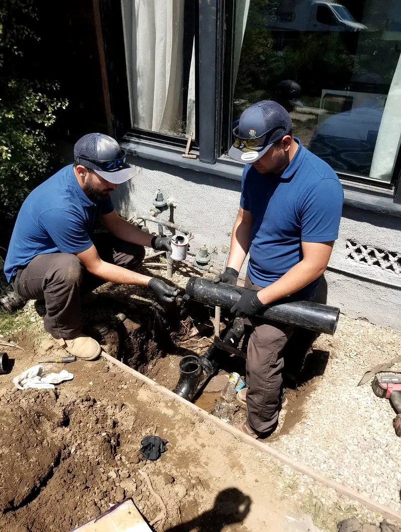 HomeHeroes crew performing sewer line repair in Charlotte, NC