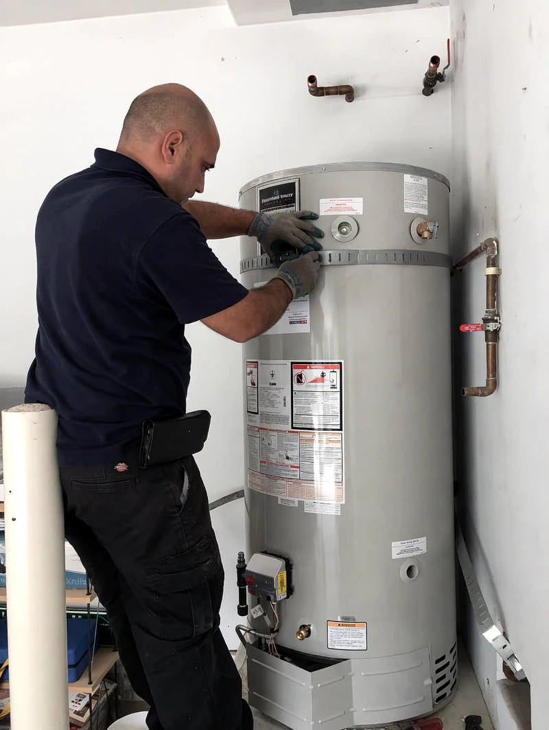 HomeHeroes technician repairing a water heater in Charlotte, NC